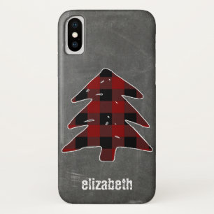 Buffalo Black Red Karierte Weihnachtsbaum Chalkboa Case-Mate iPhone Hülle