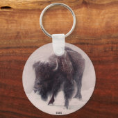 Buffalo Blizzard Malerei von DiDi Schlüsselanhänger (Vorderseite)