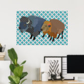 Buffalo Blue Art Poster (Heimbüro)