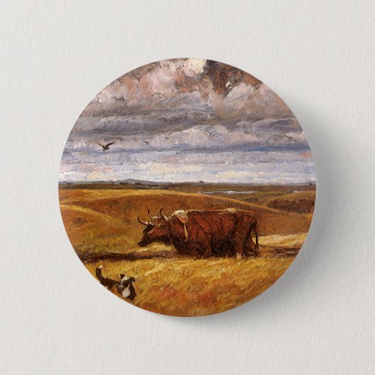 Buffalo Bones Plowinz von Harvey Thomas Dunn Button (Vorderseite)