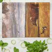 Buffalo Bones Plowinz von Harvey Thomas Dunn Geschirrtuch (Gefaltet)