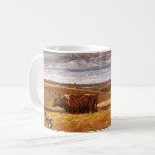 Buffalo Bones Plowinz von Harvey Thomas Dunn Kaffeetasse (Vorderseite Links)
