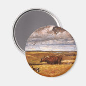 Buffalo Bones Plowinz von Harvey Thomas Dunn Magnet (Vorderseite/Rückseite)