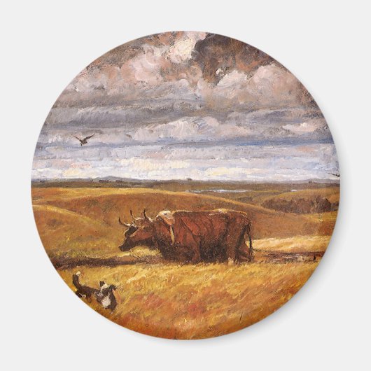 Buffalo Bones Plowinz von Harvey Thomas Dunn Magnet (Vorne)