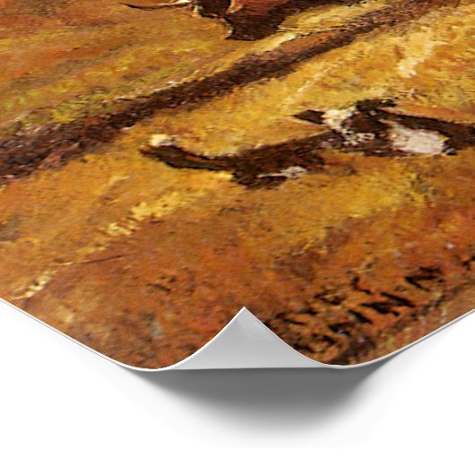 Buffalo Bones Plowinz von Harvey Thomas Dunn Poster (Ecke)