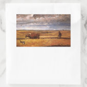 Buffalo Bones Plowinz von Harvey Thomas Dunn Rechteckiger Aufkleber (Tasche)