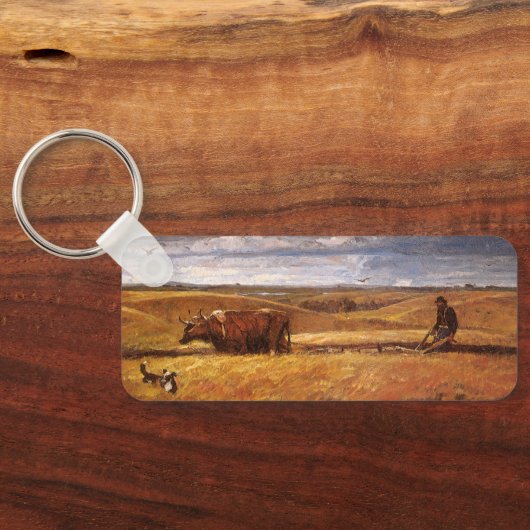 Buffalo Bones Plowinz von Harvey Thomas Dunn Schlüsselanhänger (Rückseite)