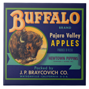 Buffalo Brand Äpfel der 1930er Jahre kratzen Etike Fliese