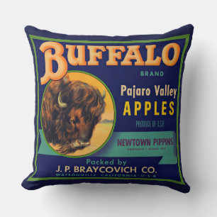 Buffalo Brand Äpfel der 1930er Jahre kratzen Etike Kissen