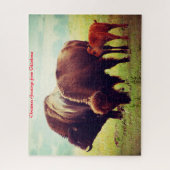 Buffalo & Calf Oklahoma.Weihnachtsgrüße Puzzle (Vertikal)