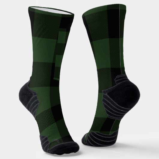 Buffalo Check Celtic Grün und Schwarz kariert Socken (Gewinkelt)