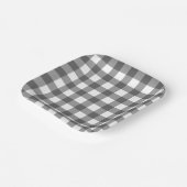 Buffalo Check Plaid Black and White Pappteller (Gewinkelt)
