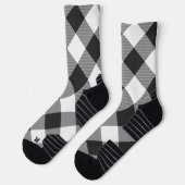 Buffalo Check White and Black Squares Plaid Socken (Links)