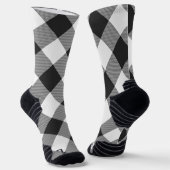 Buffalo Check White and Black Squares Plaid Socken (Gewinkelt)