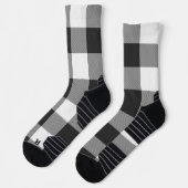 Buffalo Check White and Black Squares Plaid Socken (Links)