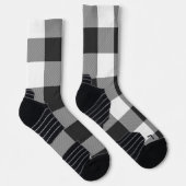 Buffalo Check White and Black Squares Plaid Socken (Rechts)