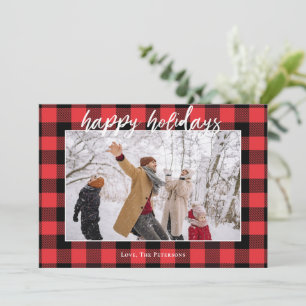 Buffalo Checkered Flannel Red Black Foto Happy Feiertagskarte