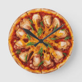 Buffalo Chicken Pizza Runde Wanduhr (Vorderseite)