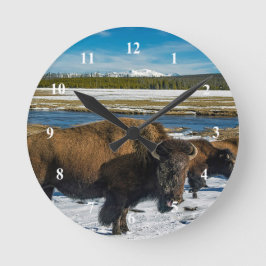 Buffalo Christmas Runde Wanduhr