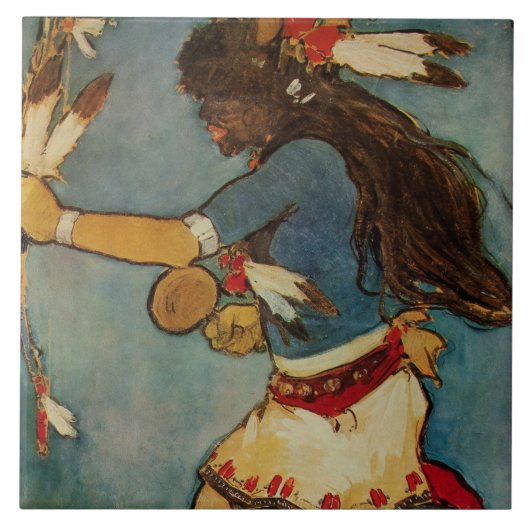 "Buffalo Dancer" Western Art von Gerald Cassidy Fliese (Vorderseite)