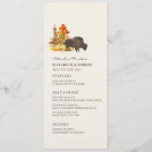 Buffalo Fall Foliage Bison Script Wedding Menu Menükarte (Vorderseite)