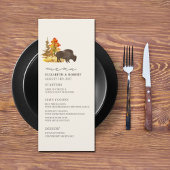 Buffalo Fall Foliage Bison Script Wedding Menu Menükarte