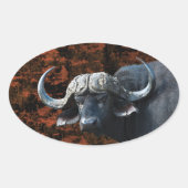 Buffalo Fantasy Art Ovaler Aufkleber (Vorderseite)