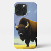 Buffalo Fields iPhone 13 Pro Slim Fit Case, Glossy iPhone Hülle (Rückseite)