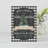 Buffalo Flannel Weihnachtsdusche Einladung (Stehend Vorderseite)