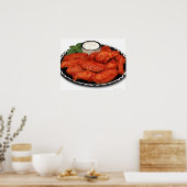 Buffalo-Flügel mit blauem Käse Poster (Küche)