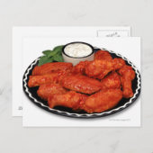 Buffalo-Flügel mit blauem Käse Postkarte (Vorne/Hinten)