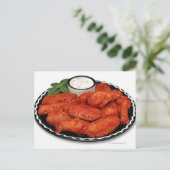 Buffalo-Flügel mit blauem Käse Postkarte (Stehend Vorderseite)