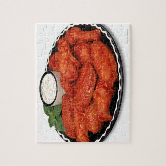 Buffalo-Flügel mit blauem Käse Puzzle (Vertikal)