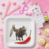 Buffalo Flügel mit Chili Pepper Pappteller (Party)
