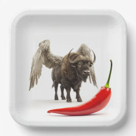Buffalo Flügel mit Chili Pepper Pappteller