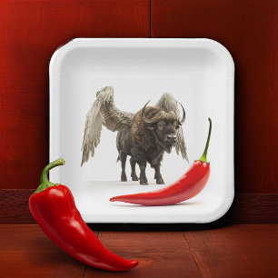Buffalo Flügel mit Chili Pepper Pappteller