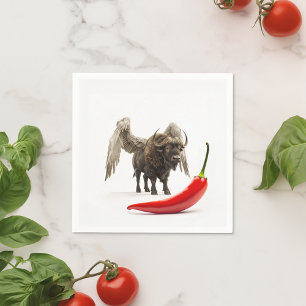 Buffalo Flügel mit Chili Pepper Serviette