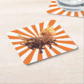 Buffalo Flügel mit orangefarbener Sternexplosion Rechteckiger Pappuntersetzer (angewinkelt)