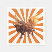 Buffalo Flügel mit orangefarbener Sternexplosion Serviette (Vorderseite)