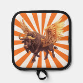 Buffalo Flügel mit orangefarbener Sternexplosion Topflappen (Vorderseite)