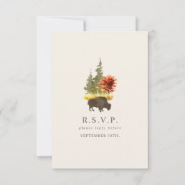 Buffalo Foliage Herbsthochzeit RSVP Karte