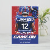Buffalo Football Birthday Invitation Einladung (Stehend Vorderseite)