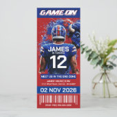 Buffalo Football Ticket Birthday Invitation (Stehend Vorderseite)