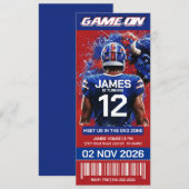 Buffalo Football Ticket Birthday Invitation (Vorne/Hinten)