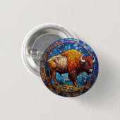 Büffalo gestettete Glaskunstwerke Button (Vorne & Hinten)