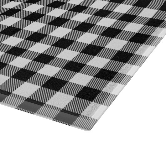 Buffalo Gingham Black and White Karo Kariert Schneidebrett (Ecke)