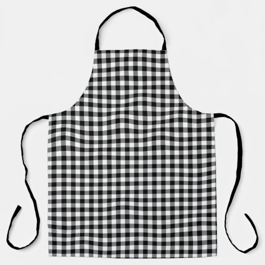 Buffalo Gingham Black and White Karo Kariert Schürze (Vorderseite)