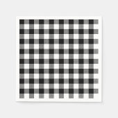 Buffalo Gingham Black and White Karo Kariert Serviette (Vorderseite)