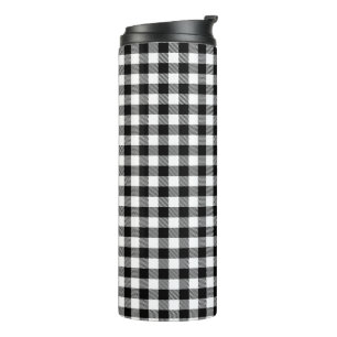 Buffalo Gingham Black and White Karo Kariert Thermosbecher