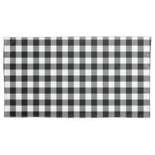 Buffalo Gingham Black and White Karo Kariert Wrapp Kissenbezug